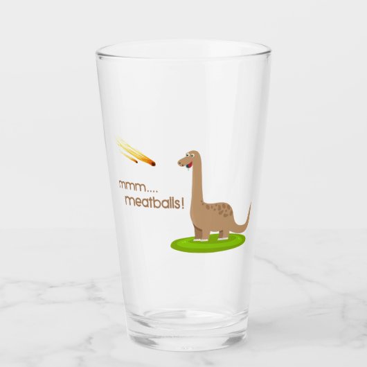 Dinosaur Meteor Meatballen Glas (Voorkant)