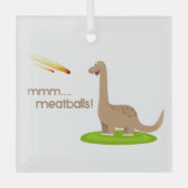 Dinosaur Meteor Meatballen Glas Ornament (Voorkant)