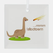 Dinosaur Meteor Meatballen Glas Ornament (Achterkant)