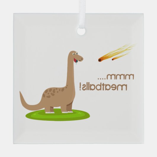 Dinosaur Meteor Meatballen Glas Ornament (Achterkant)