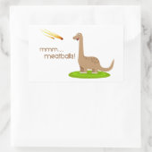 Dinosaur Meteor Meatballen Rechthoekige Sticker (Tas)
