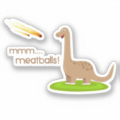 Dinosaur Meteor Meatballen Rechthoekige sticker (Voorkant)