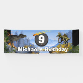 Dinosaur meteor prehistorische veetenjongen spandoek