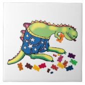 dinosaur middernacht tegeltje (Voorkant)