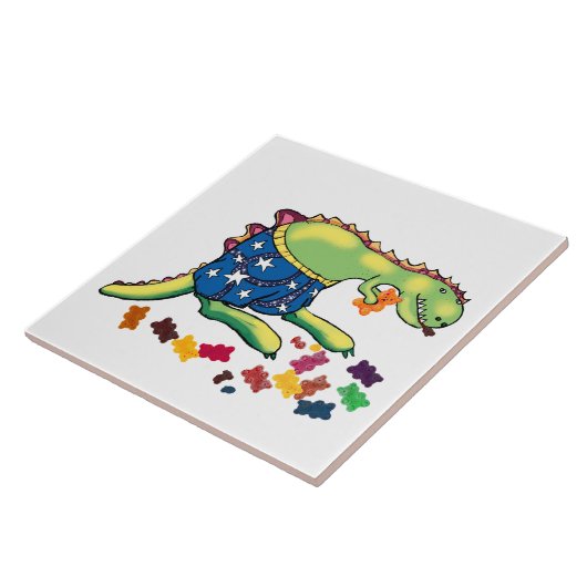 dinosaur middernacht tegeltje (Zijkant)