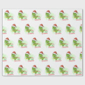 dinosaur mijn eerste kerstjaar cadeaupapier (Vlak)