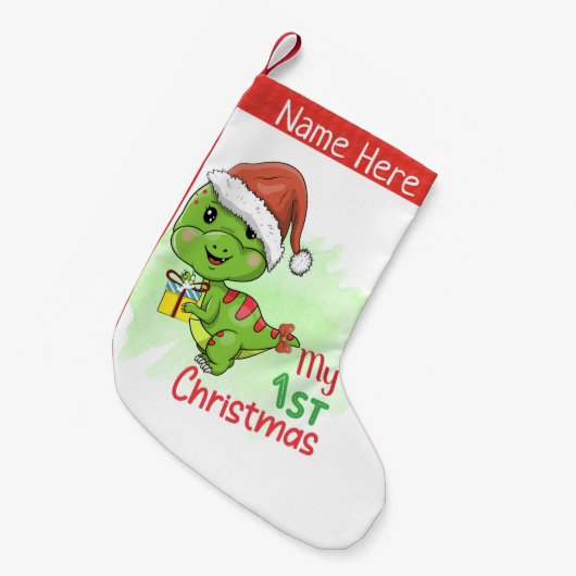 dinosaur mijn eerste kerstjaar kleine kerstsok (Voorkant (Hangend))