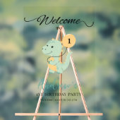 Dinosaur Minimalist Eerste Verjaardag Feest Trex Acryl Bord (Neutraal)