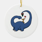 Dinosaur Mistletoe Keramisch Ornament (Voorkant)