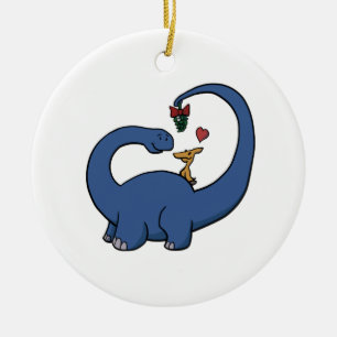 Dinosaur Mistletoe Keramisch Ornament