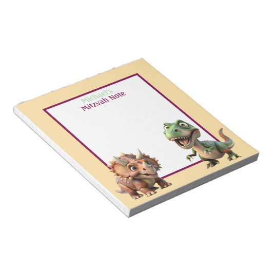 Dinosaur Mitzvah Note Boys Notitieblok (Schuin)