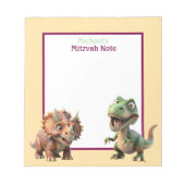 Dinosaur Mitzvah Note Boys Notitieblok (Voorkant)