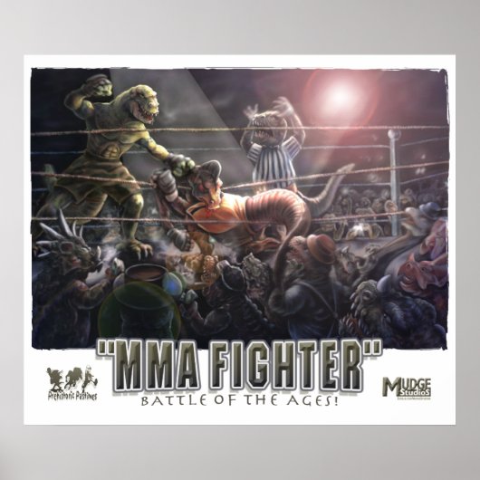 Dinosaur MMA Fighters Poster (Voorkant)