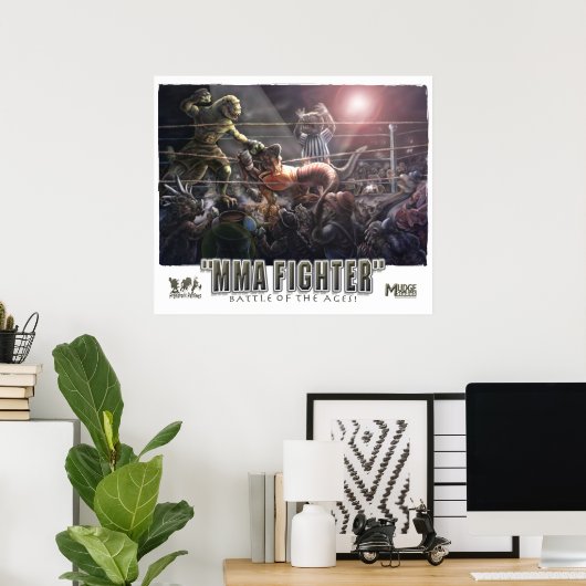 Dinosaur MMA Fighters Poster (Thuiskantoor)