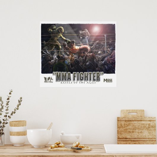 Dinosaur MMA Fighters Poster (Keuken)