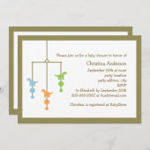 Dinosaur Mobiel Baby shower Uitnodiging (Voorkant / Achterkant)