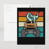 Dinosaur Monster Truck Boys Monster Trucks Trex Briefkaart (Voorkant / Achterkant)