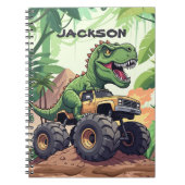 Dinosaur Monster Truck Custom Terug naar School Notitieboek (Voorkant)