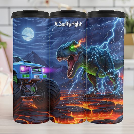 Dinosaur Monster Truck Lightning Mayhem Thermosbeker