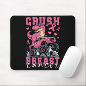 Dinosaur Monster Truck Pink Ribbon Crush Breast Ca Muismat (Met muis)