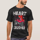 Dinosaur Monster Truck Rex Hearts Valentijnsdag B T-shirt (Voorkant)