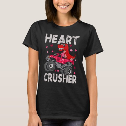 Dinosaur Monster Truck Rex Valentijnse  Hearts Tod T-shirt (Voorkant)