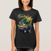 Dinosaur Monster Truck, T-Rex Rijdende Auto, Graph T-shirt (Voorkant)