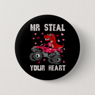 Dinosaur Monster Truck T Rex V steelt je hart Ronde Button 5,7 Cm