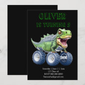 Dinosaur monstervrachtwagen gepersonaliseerde verj kaart (Voorkant / Achterkant)