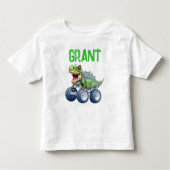 Dinosaur monstervrachtwagen gepersonaliseerde verj kinder shirts (Voorkant)