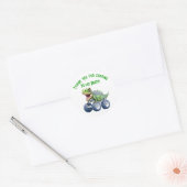 Dinosaur monstervrachtwagen gepersonaliseerde verj ronde sticker (Envelop)
