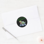 Dinosaur monstervrachtwagen gepersonaliseerde verj ronde sticker (Envelop)