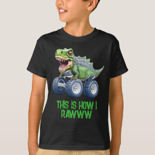 Dinosaur monstervrachtwagen gepersonaliseerde verj t-shirt