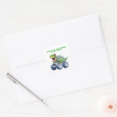 Dinosaur monstervrachtwagen gepersonaliseerde verj vierkante sticker (Envelop)