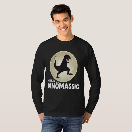 Dinosaur Moon Retro Rex Dinomassic uit het Krijt T-shirt (Voorkant volledig)
