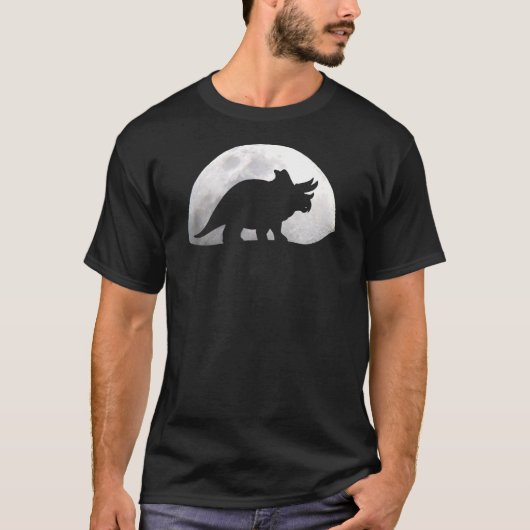 Dinosaur Moon Triceratops Dino Paleontology T-shirt (Voorkant)