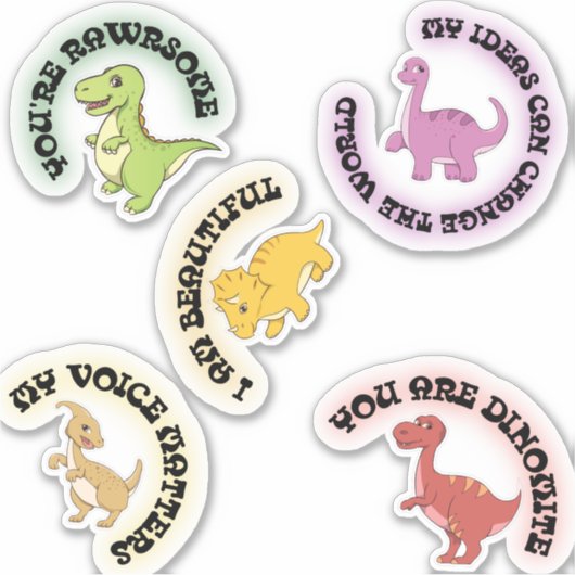Dinosaur Motivatie Sticker Pack voor kinderen (Voorkant)