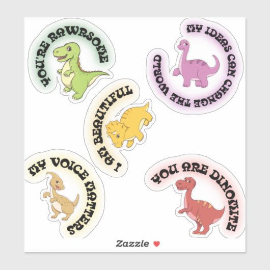 Dinosaur Motivatie Sticker Pack voor kinderen (Vel)