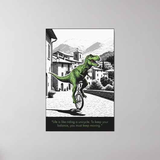 Dinosaur motivational quote canvas print (Voorkant)