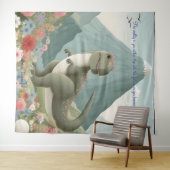 Dinosaur Mountain Flowers gepersonaliseerd wandtap Wandkleed (In Situ (horizontaal))