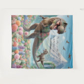 Dinosaur Mountain Flowers gepersonaliseerd wandtap Wandkleed (Voorkant (horizontaal))