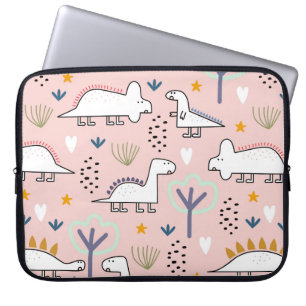 Dinosaur naadloos patroon,  illustratie wi laptop sleeve