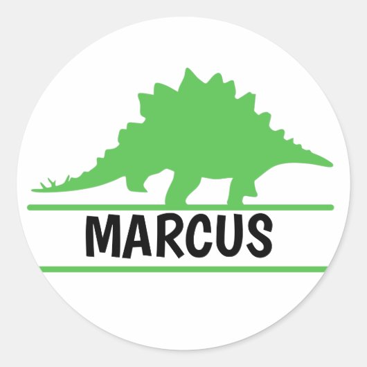 Dinosaur naam Persoonlijke ronde sticker (Voorkant)