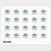 Dinosaur Name "Dit boek behoort tot" School Vierkante Sticker (Vel)