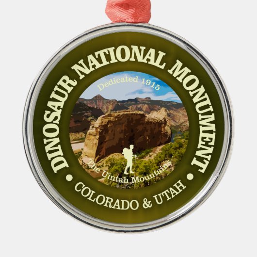 Dinosaur Nationaal Monument (NM) Metalen Ornament (Voorkant)