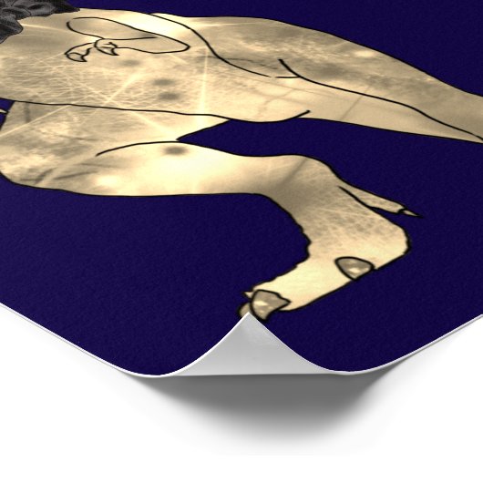 Dinosaur Navy Blue Blush Pink Wedding Welcome Poster (Hoek)