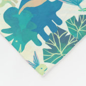 Dinosaur Navy Blue Green Blauwgroen Fleece Blanket Deken (Hoek)