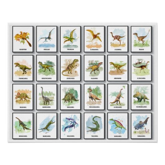 Dinosaur noemt Glossy Poster (Voorkant)