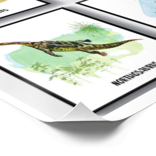 Dinosaur noemt Glossy Poster (Hoek)