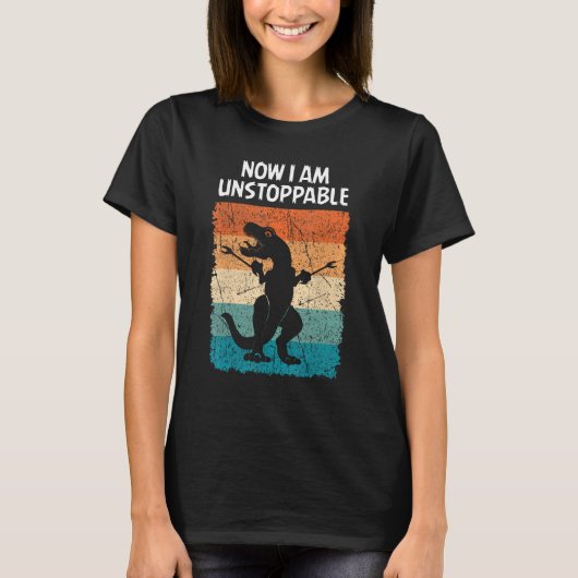 Dinosaur nu ben ik onweerlegbaar grappig Trex T-shirt (Voorkant)